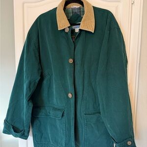Men's Green Corduroy Collar Jacket